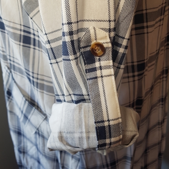 Dressfo Plaid Button Down Shirt Dress -> Dressfo Plaid Button Down Shirt Dress - Picture 7 of 15